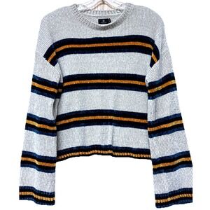 Volcom Womens Striped Chenille Cropped Sweater Womens S Soft Cozy